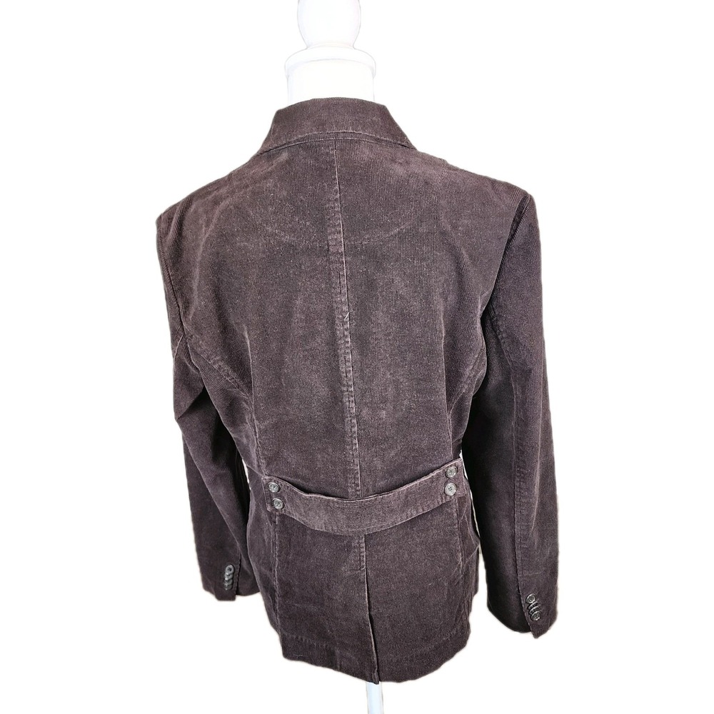 Lands' End Corduroy Button Jacket Blazer Womens 14 Tan Brown Fine Wale Pockets - Picture 2 of 12